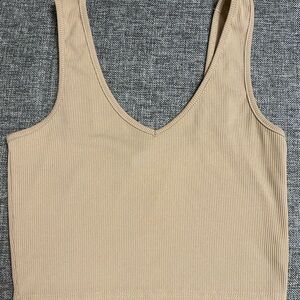 SHEIN Tan Ribbed Tank Top